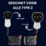 Laadkabel Type 2 - 3 Fase - 32A (22kW) - 7 Meter