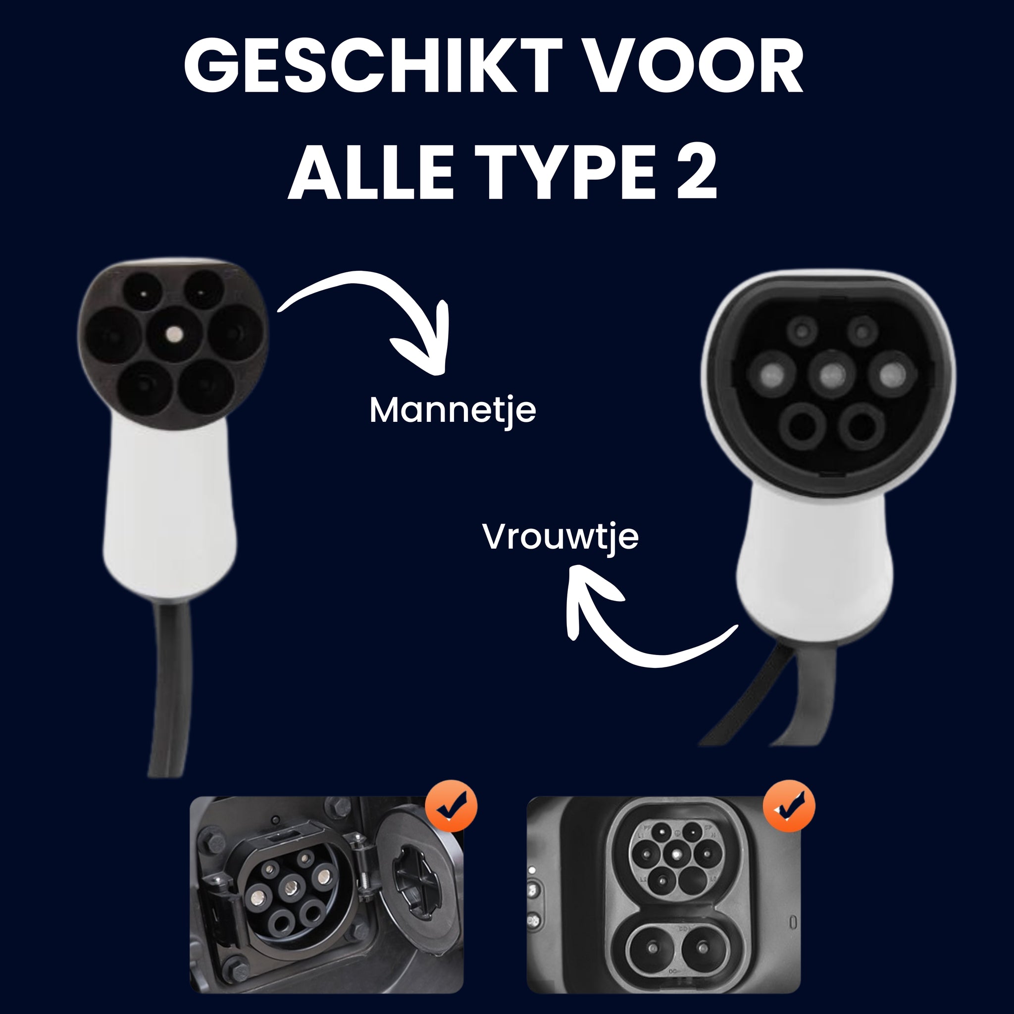 Laadkabel Type 2 - 3 Fase - 32A (22kW) - 7 Meter